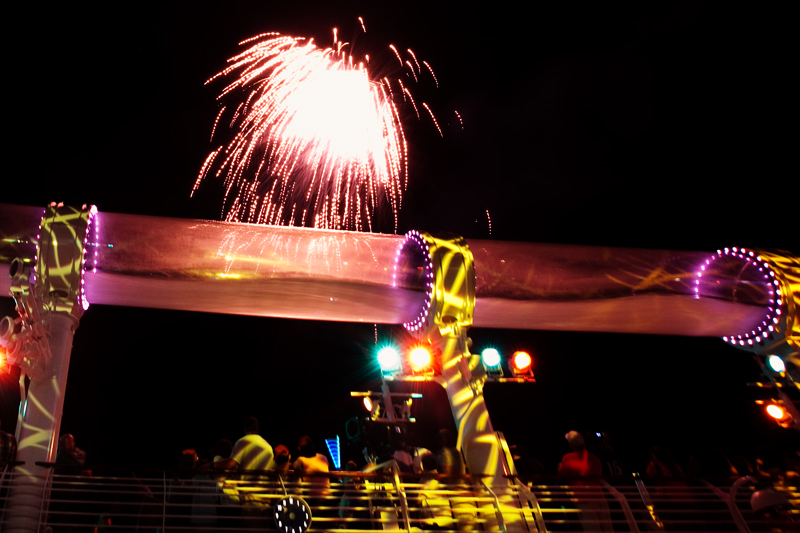 Pirates Fireworks Show on Pool Deck on the Disney Dream