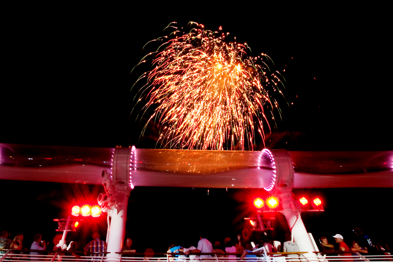 Pirates Fireworks Show on Pool Deck on the Disney Dream