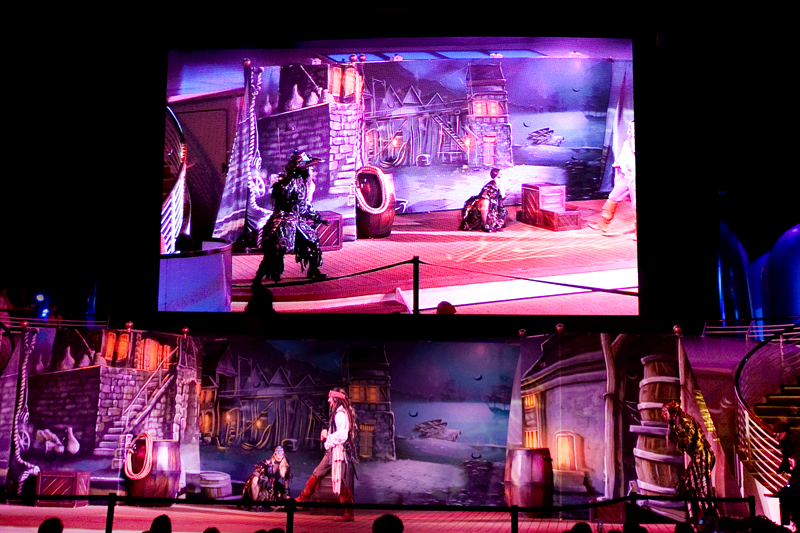 pirate deck show on a disney cruise