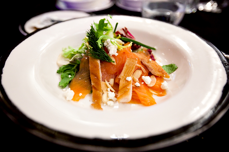 Smoked Salmon and Trout with Goat Cheese Salad at Animator's Palate