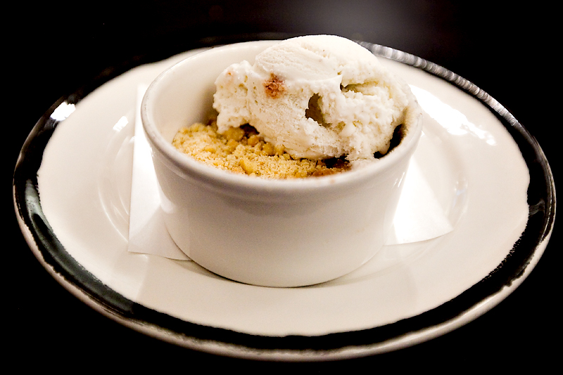 Apple crumble dessert at animator's palate