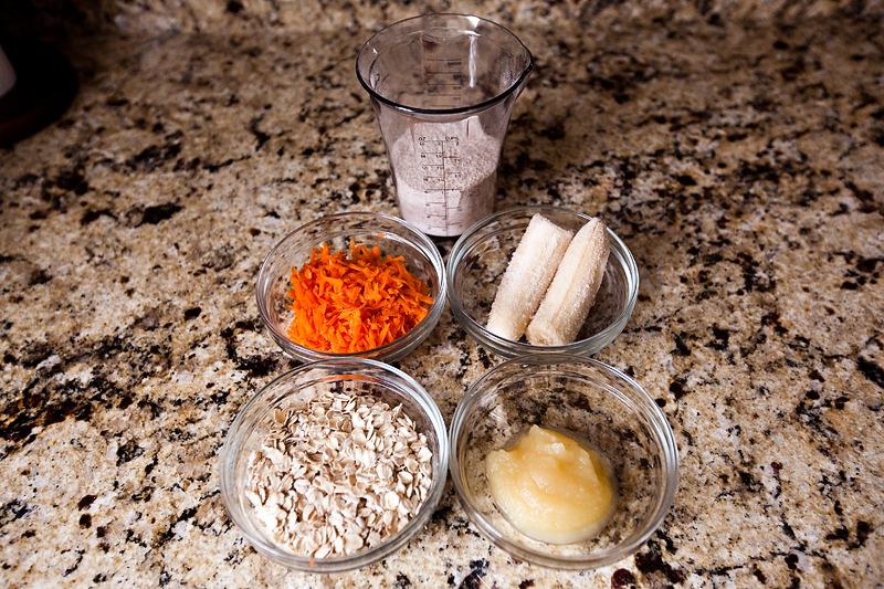 Ingredient list for homemade dog biscuits.