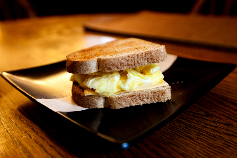 Scrambled egg sandwich