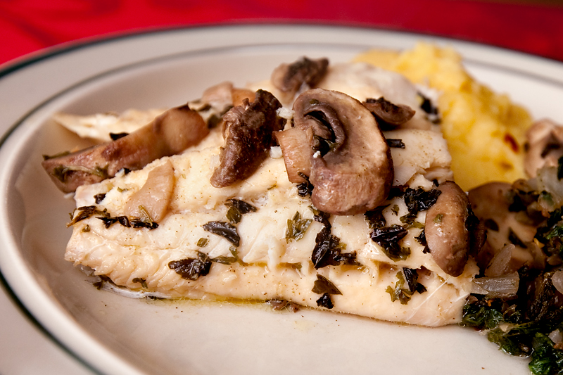 Recipe for Baked Haddock and Marinated Mushrooms