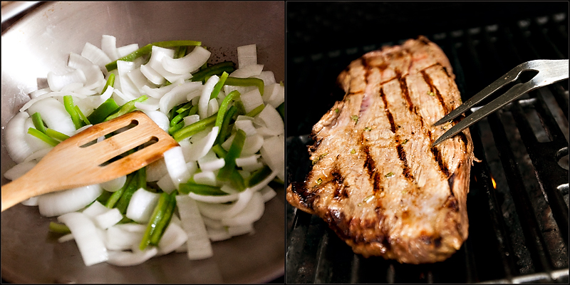 Beef fajitas with flank steak