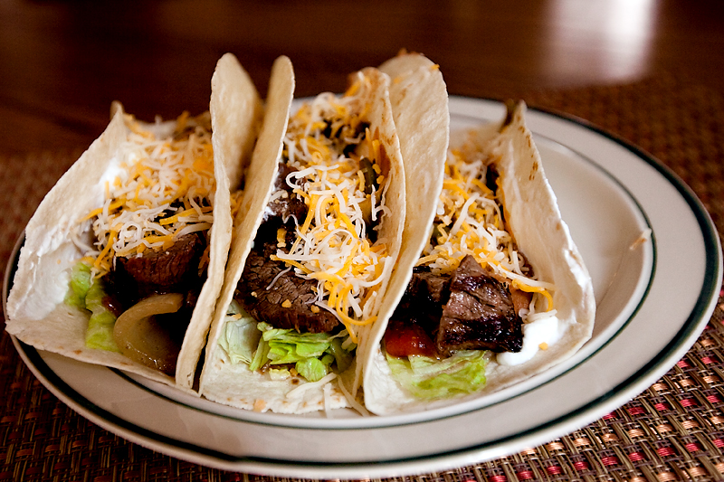 Beef fajitas with flank steak