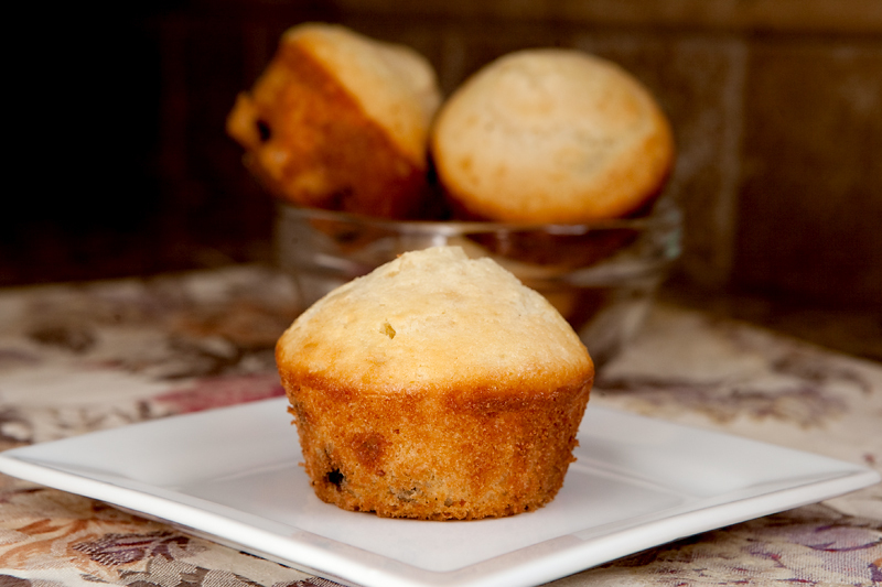 Chocolate chip muffins with crystallized ginger