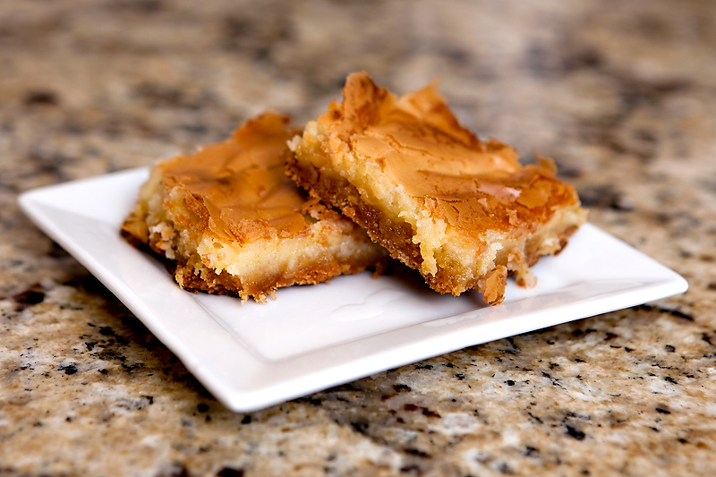 Chess Squares made with cream cheese and cake mix