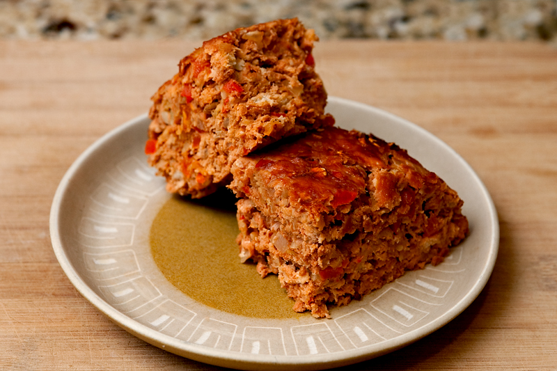 Ground Turkey Meatloaf with Red Bell Pepper and Onion