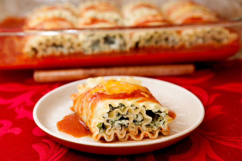 Light and Healthier Spinach Lasagna Roll-Ups