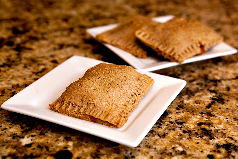 A healthier pop-tart. Apple cinnamon filling with an oat bran flour crust.