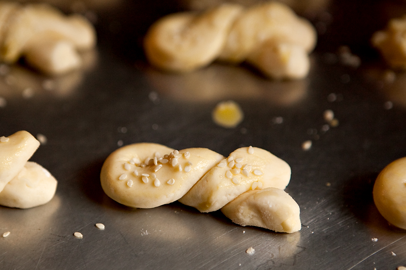 hand-shaped greek easter cookies