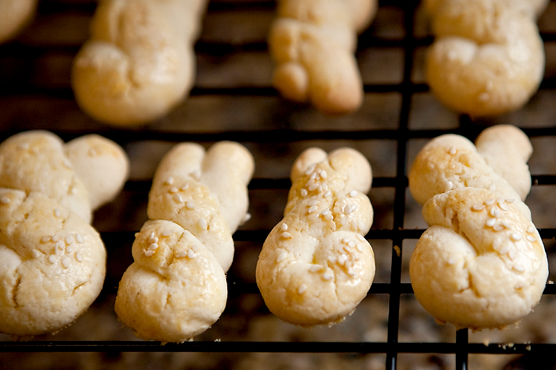 hand-shaped greek easter cookies