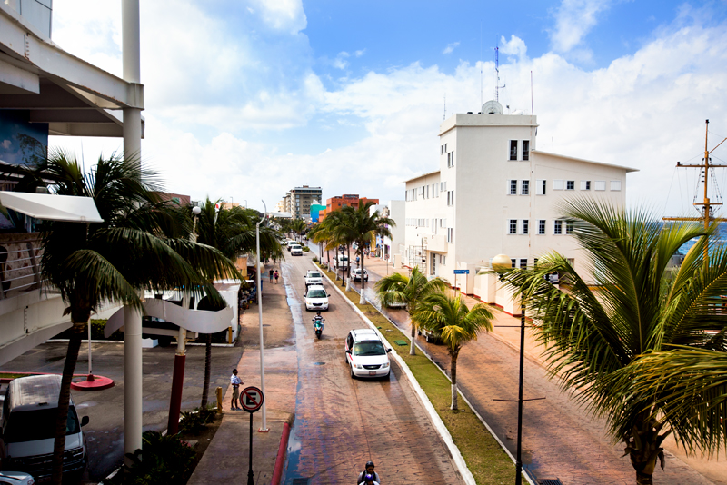 a typical street scene in Cozumel