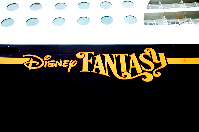 disney fantasy sign on the ship