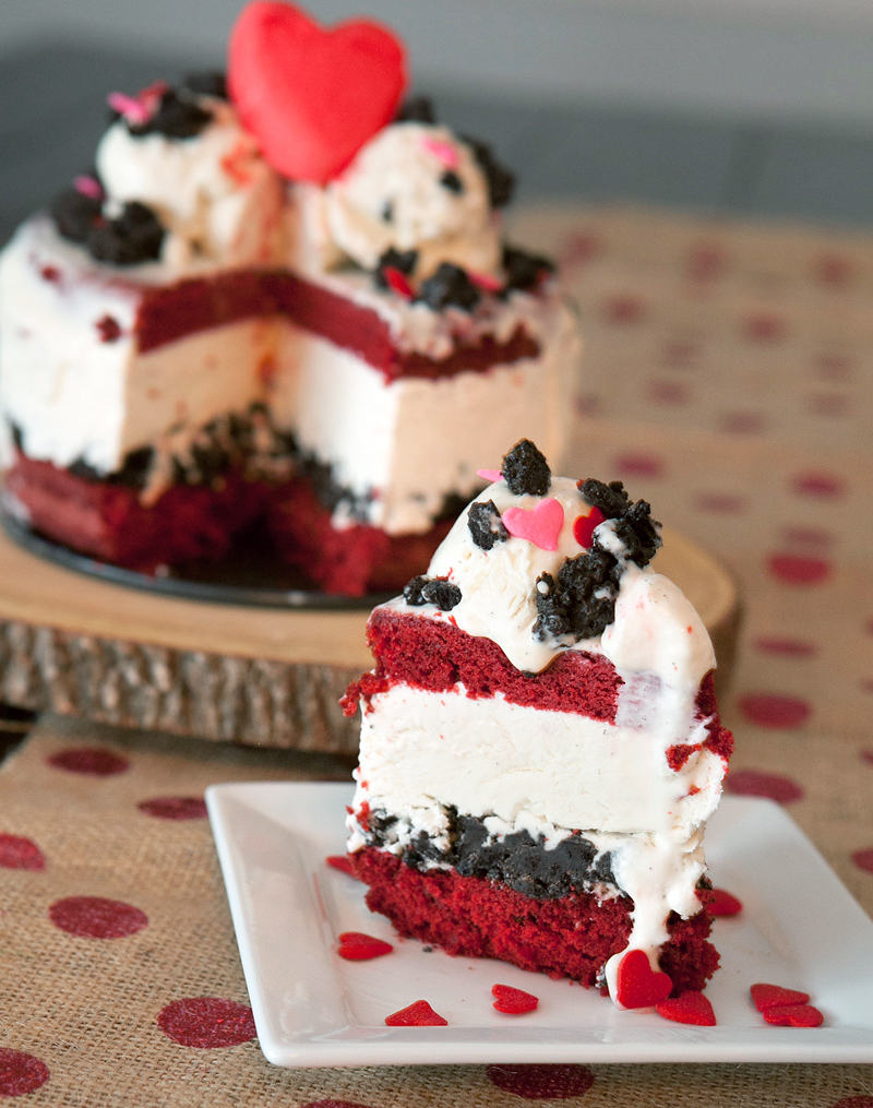 Red Velvet Cream Cheese Ice Cake