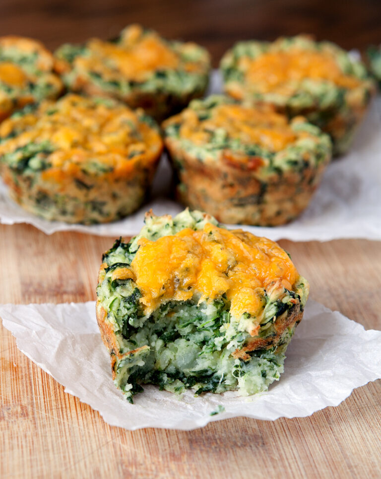 Super easy recipe for cheesy spinach mashed potato cups. Great way to use up leftover mashed potatoes. This dish even got my son to try spinach!