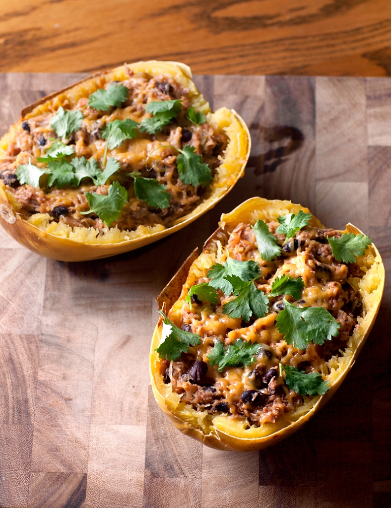 Southwestern Stuffed Spaghetti Squash - once you roast the squash, this dinner comes together quickly and is SO GOOD! My husband has already begged me to make it again and again!