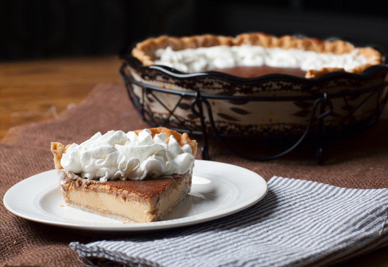 Toasted Milk Pie - this deliciously creamy custard pie uses toasted dry milk powder to add a nutty caramel flavor.  You won't find this pie anywhere else!