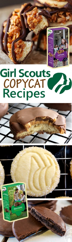 How to make Girl Scout cookies at home! A list of recipes to make all of your favorites including thin mints, tagalongs, and samoas!