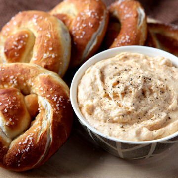 Soft homemade pretzels with a creamy, tangy beer cheese dip!