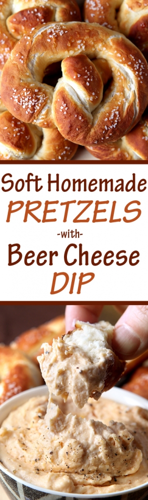 Soft homemade pretzels with a creamy, tangy beer cheese dip!