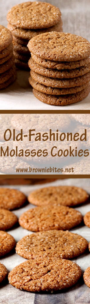 Perfect and chewy old-fashioned molasses cookies - no chill time for the dough!