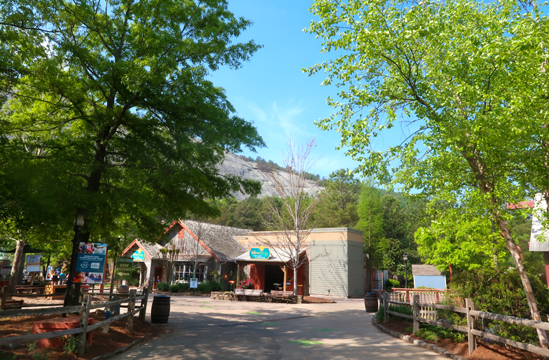 Stone Mountain Park review - our day at the park with our toddler and baby riding the train, seeing the dinosaurs, and enjoying the sunshine.