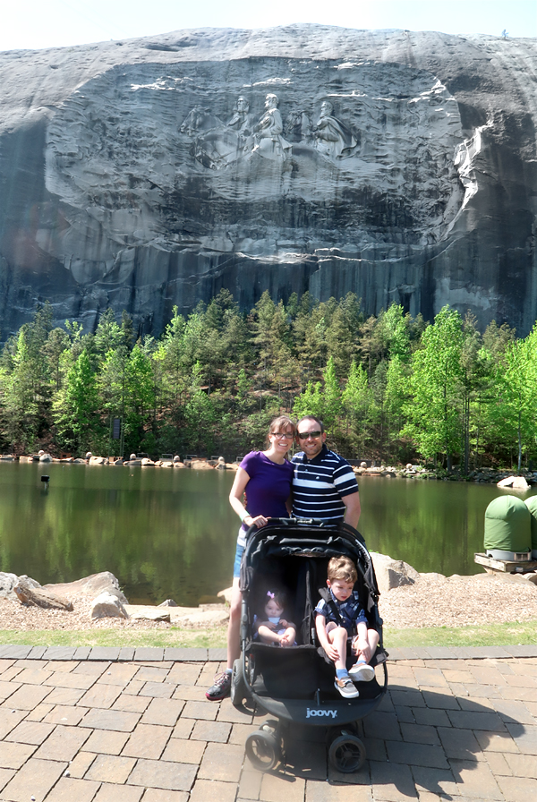 What To Do At Stone Mountain Park review - our day at the park with our toddler and baby riding the train, seeing the dinosaurs, and enjoying the sunshine.