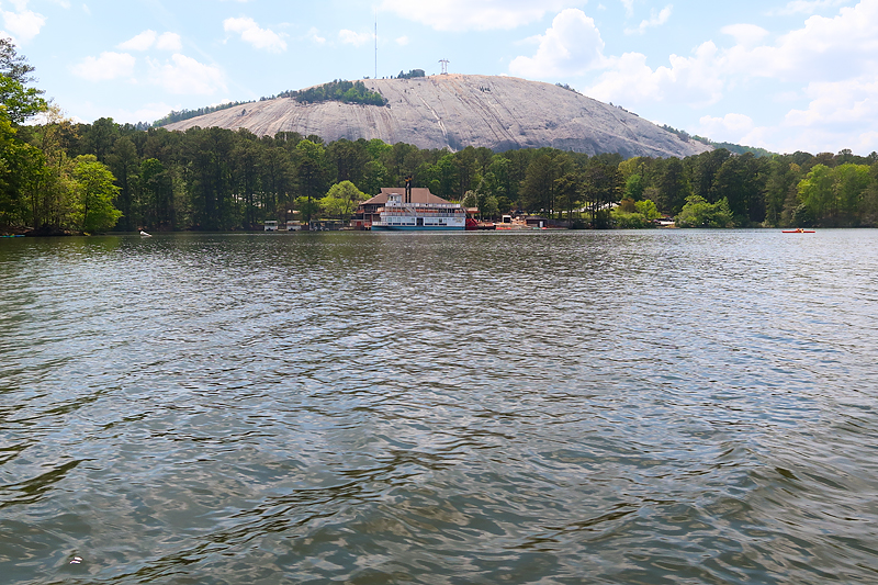 What To Do At Stone Mountain Park review - our day at the park with our toddler and baby riding the train, seeing the dinosaurs, and enjoying the sunshine.