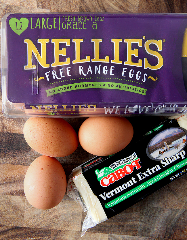 Nellie's Free Range Eggs and Cabot Cheese