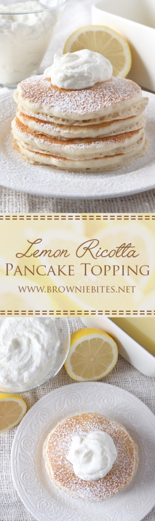 Lemon Ricotta Pancake Topping made from citrus-infused whipped cream - SO GOOD!