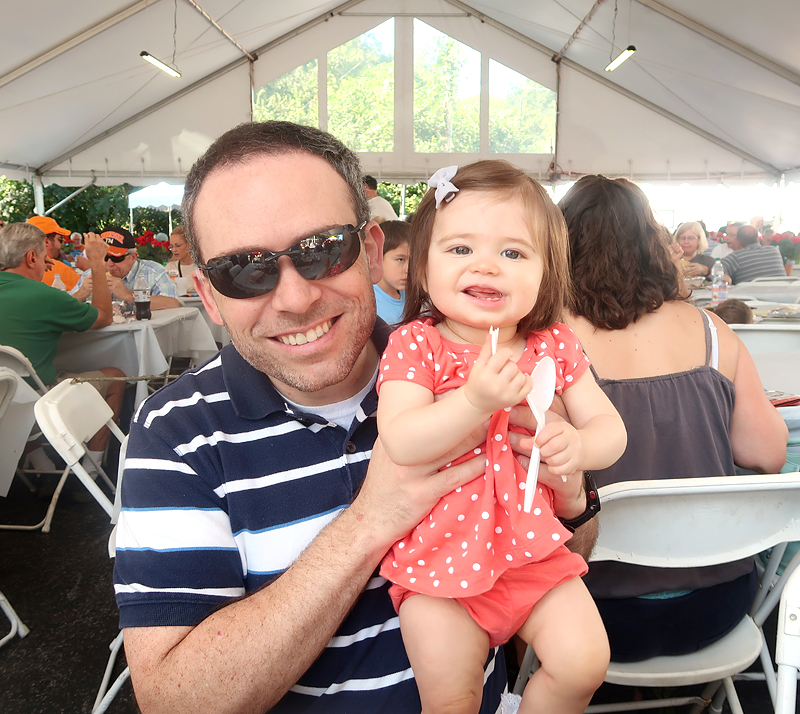 dad with baby at greek fest