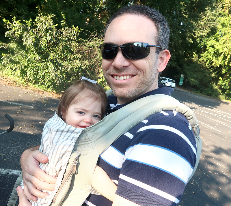 dad with baby in ergo carrier