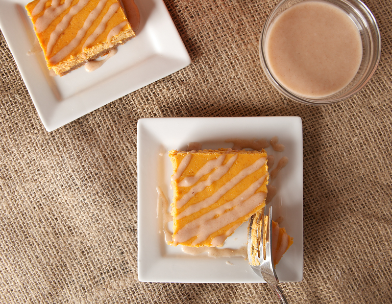 Glazed Pumpkin Pie Cheesecake bars. These. Are. Awesome.