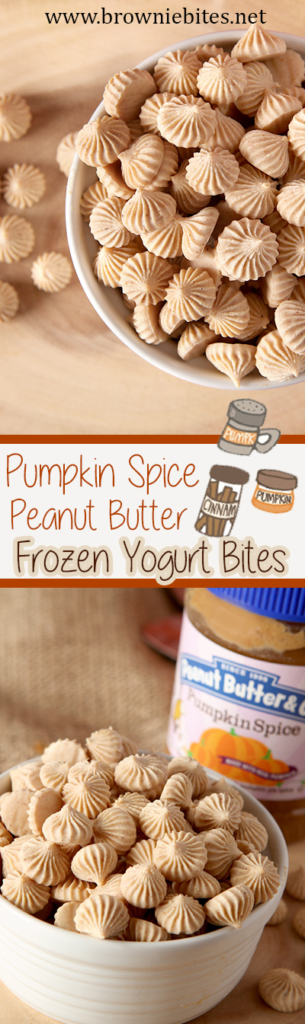 Pumpkin Spice Peanut Butter Frozen Greek Yogurt Bites great snack for kids!