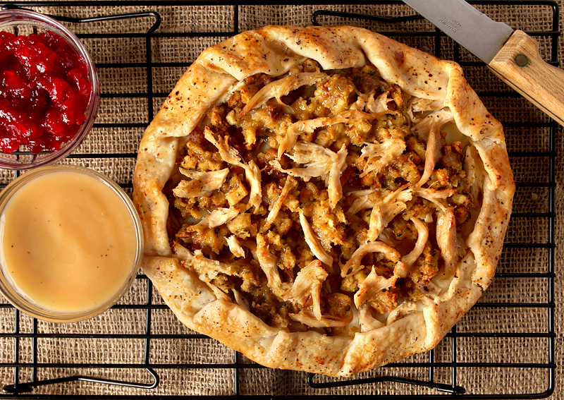 Got leftovers? Forget the turkey sandwiches and make this recipe for Thanksgiving Leftovers Galette - all you need are your leftovers and a pie crust!