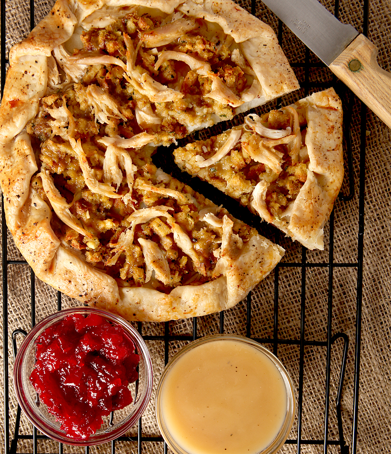 Got leftovers? Forget the turkey sandwiches and make this recipe for Thanksgiving Leftovers Galette - all you need are your leftovers and a pie crust!