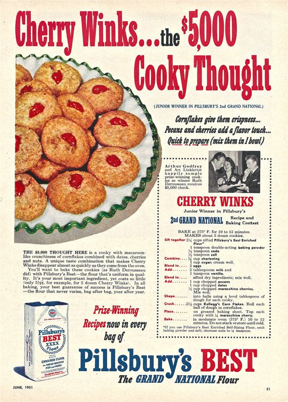 Old Fashioned Cherry Winks cookies rolled in crushed Corn Flakes! There's something so cozy about vintage recipes!