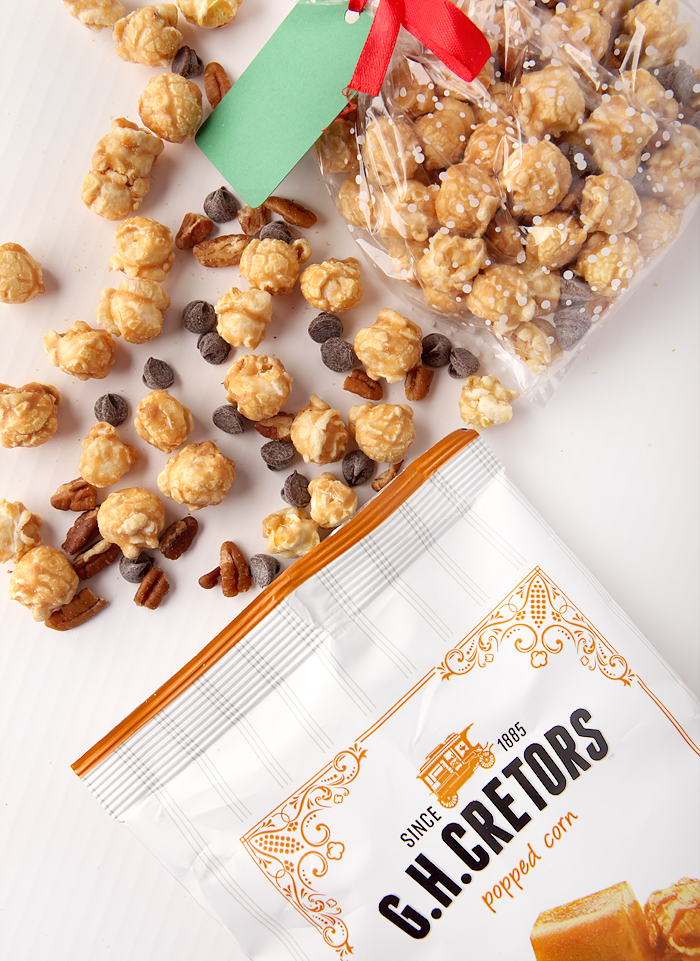 How to doctor up packaged flavored popcorn into a fun mix. Great homemade holiday gift idea!