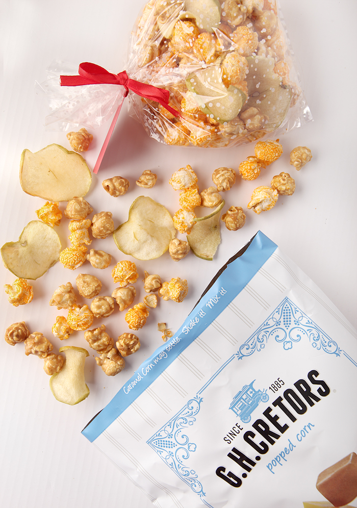 How to doctor up packaged flavored popcorn into a fun mix. Great homemade holiday gift idea!