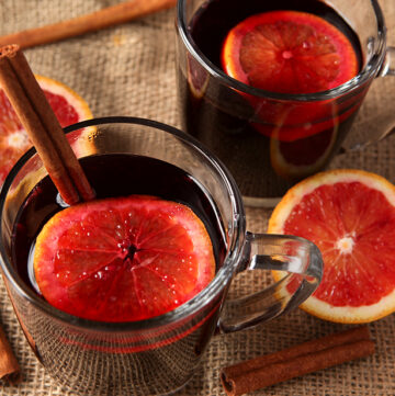 A classic mulled wine recipe gets a slight twist with lovely tart blood oranges.