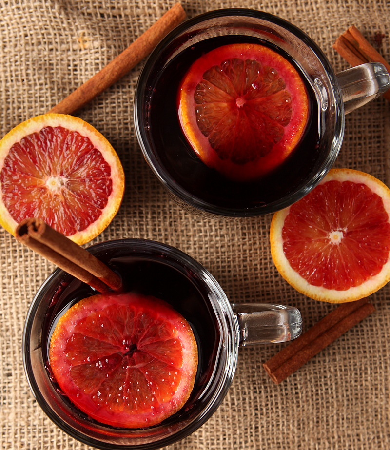 A classic mulled wine recipe gets a slight twist with lovely tart blood oranges.