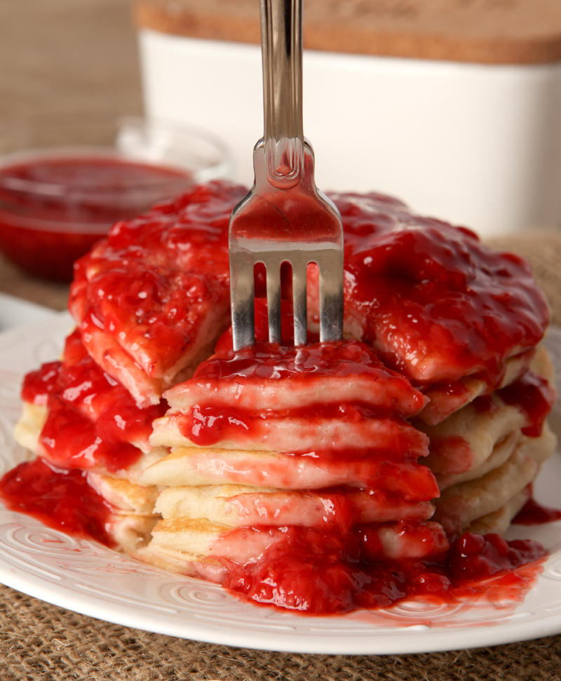 How to make an easy strawberry orange sauce for pancake topping! Would also be delicious over ice cream, waffles, or French toast!