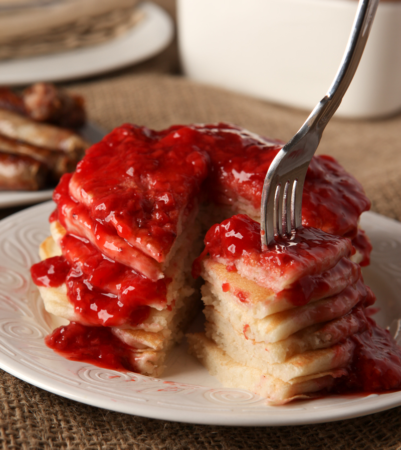 How to make an easy strawberry orange sauce for pancake topping! Would also be delicious over ice cream, waffles, or French toast!