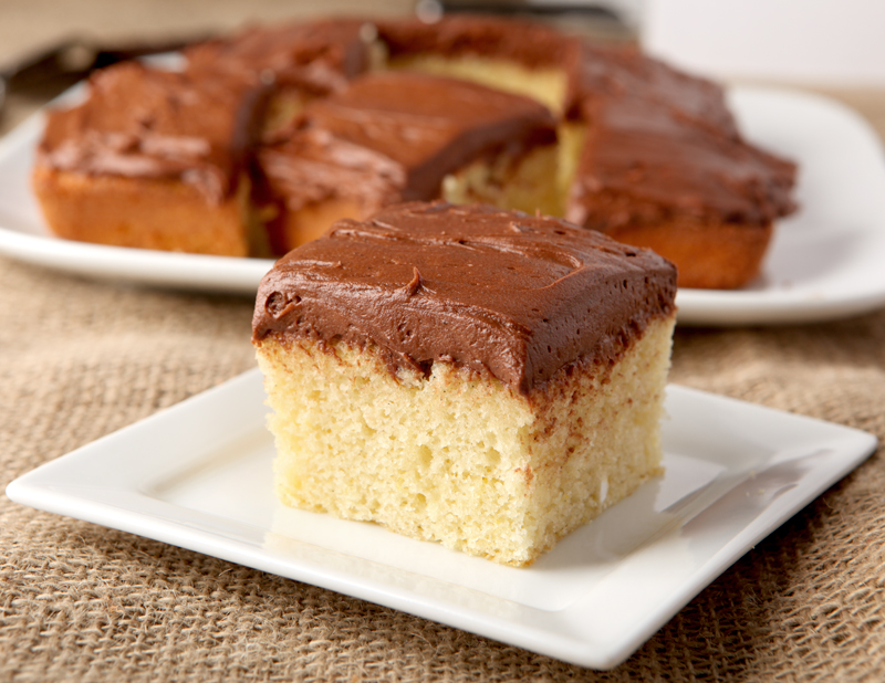 This is it - my favorite yellow cake! This recipe makes an incredibly moist yellow cake that is a perfect small size (8 inch square) for a weekend treat.