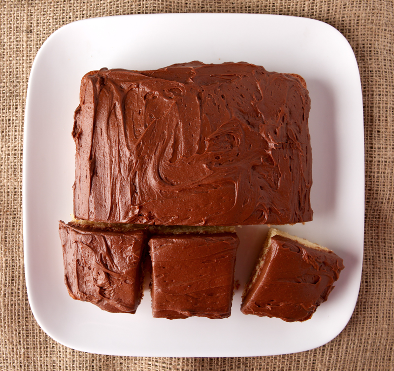 This is it - my favorite yellow cake! This recipe makes an incredibly moist yellow cake that is a perfect small size (8 inch square) for a weekend treat.