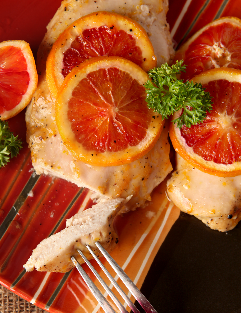 Blood Orange Glazed Chicken - a great easy dinner idea for using the beautiful citrus this time of year.