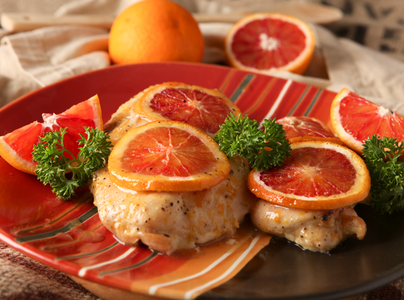 Blood Orange Glazed Chicken - a great easy dinner idea for using the beautiful citrus this time of year.