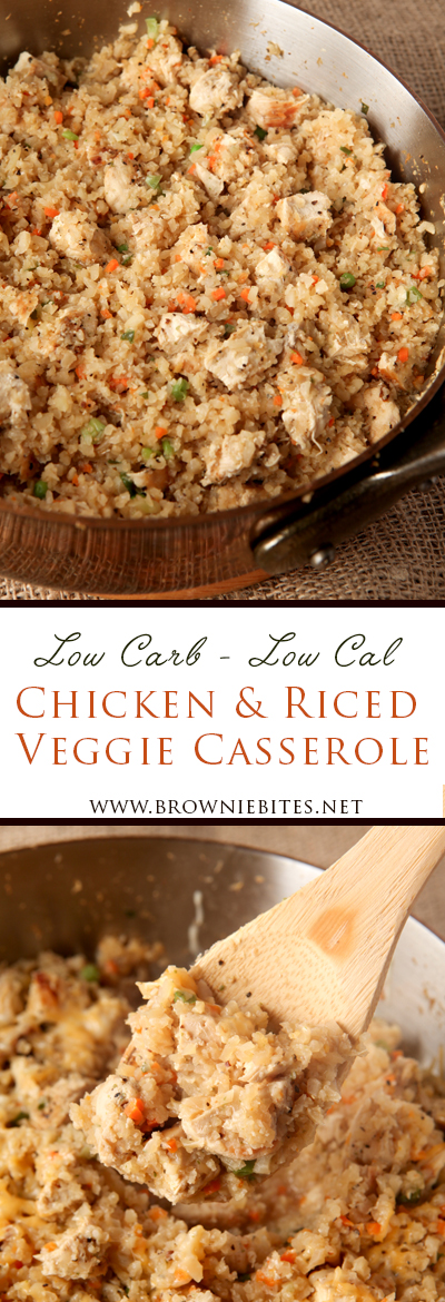 Quick low carb and low calorie meal using a medley of riced vegetables and chicken! Easy dinner idea.